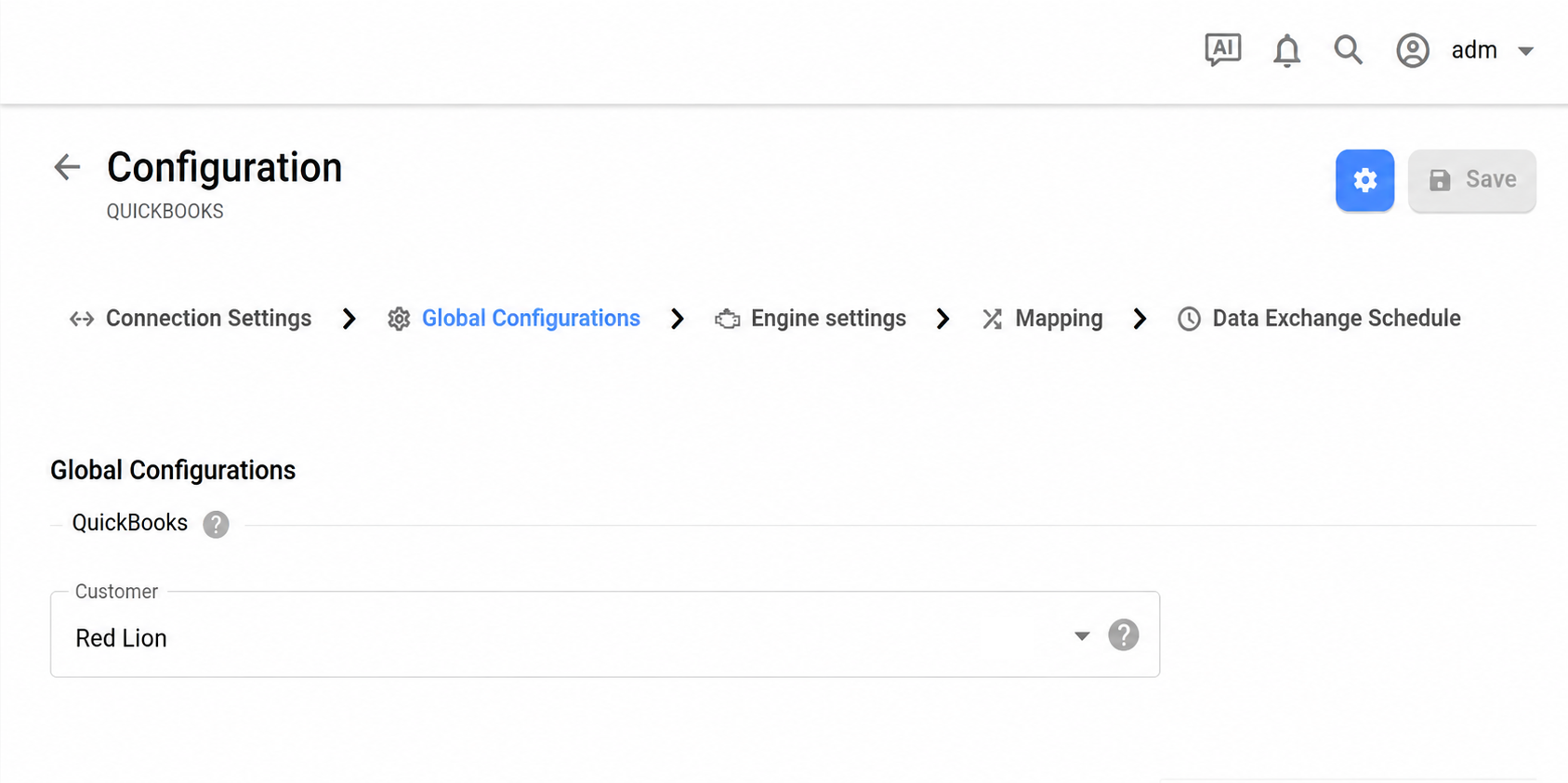 Mapping stores to QuickBooks departments