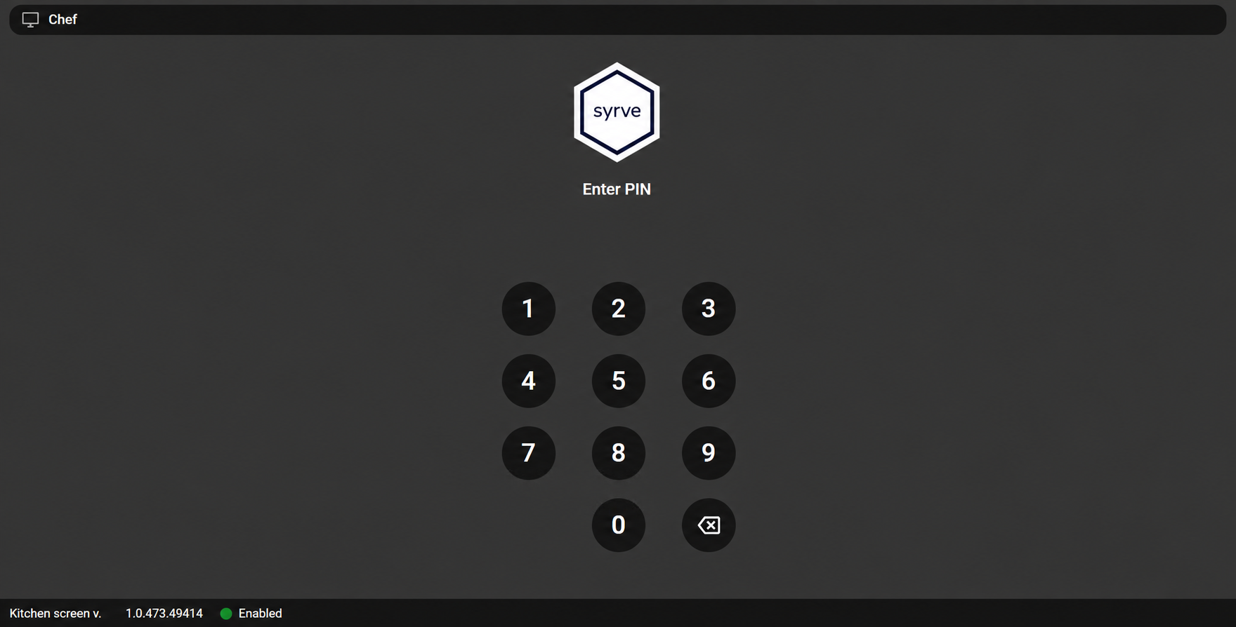 Password prompt on Universal Kitchen Display