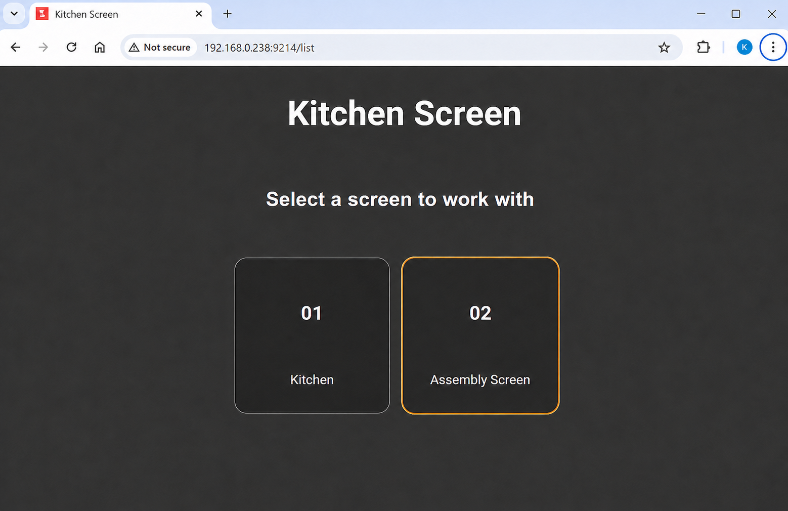 Available kitchen displays