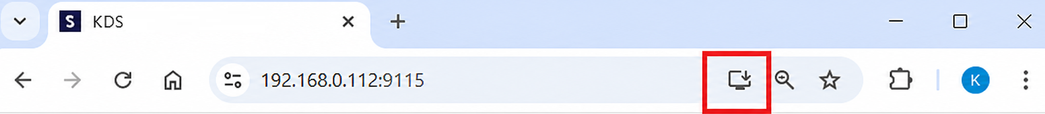 Install-app icon in a Chromium browser