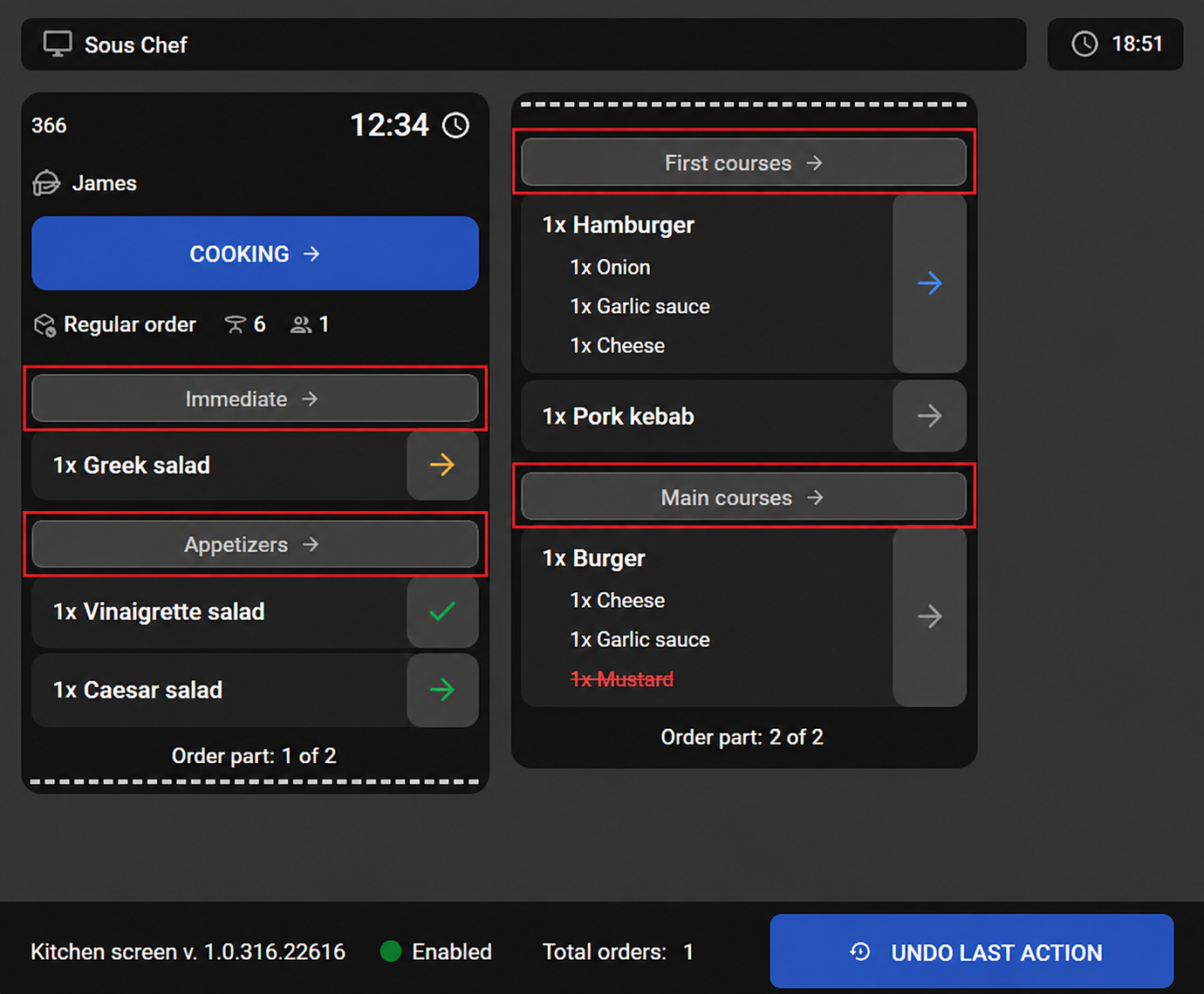 Course-level status control
